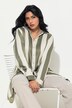 Chemisier à manches longues, col chemise et larges rayures bicolores