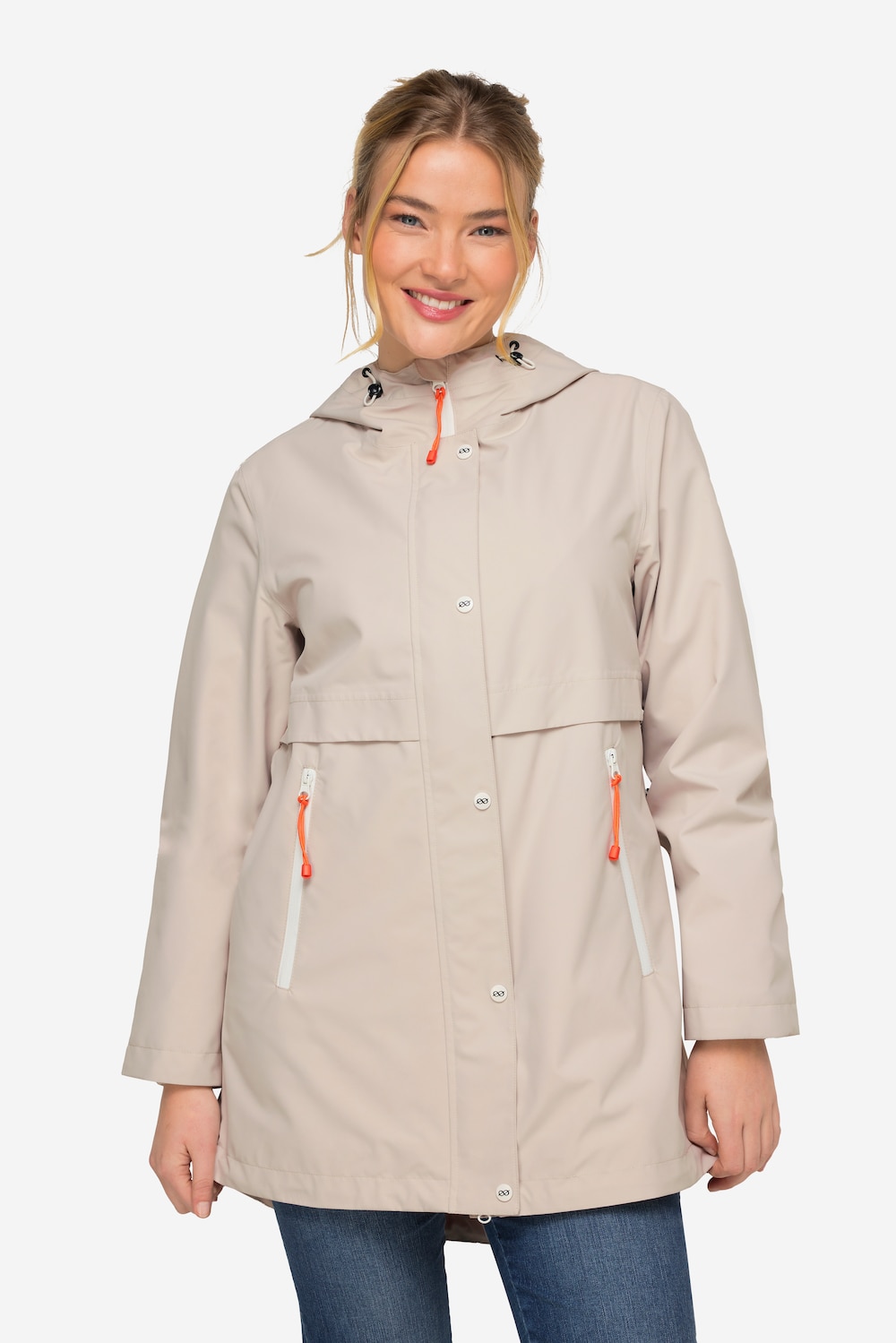 Große Größen Funktions-Regenjacke, Damen, grau, Größe: L, Polyester, LAURASON