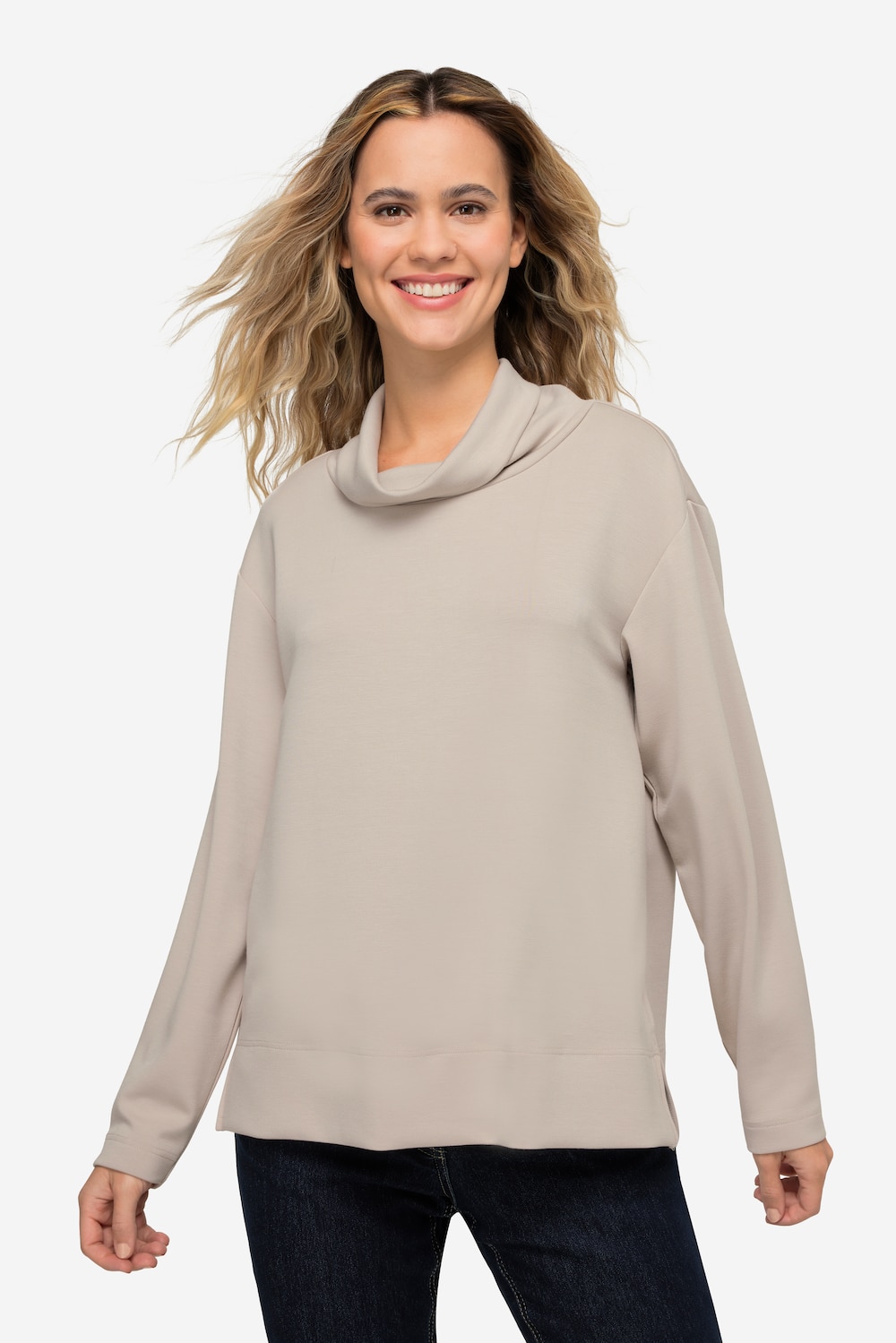 Große Größen Sweatshirt, Damen, grau, Größe: L, Synthetische Fasern/Polyester, LAURASON