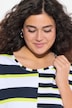T-shirt, strepenmix, relaxed, ronde hals, halve mouwen