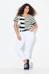 T-shirt, strepenmix, relaxed, ronde hals, halve mouwen