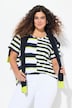 T-shirt, strepenmix, relaxed, ronde hals, halve mouwen