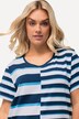 T-shirt, kombinacja pasków, luźny krój, okrągły dekolt, rękaw 1/2