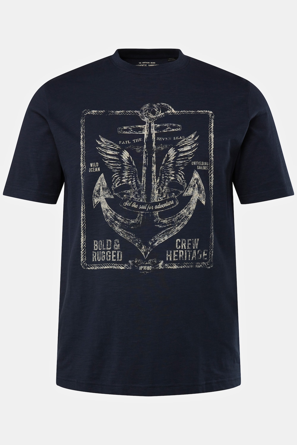 T-Shirt, Halbarm, Rundhals, ANKER Brustprint, bis 8 XL