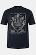 T-shirt à manches courtes, col rond et imprimé ancre de bateau sur la poitrine - jusqu'au 8XL