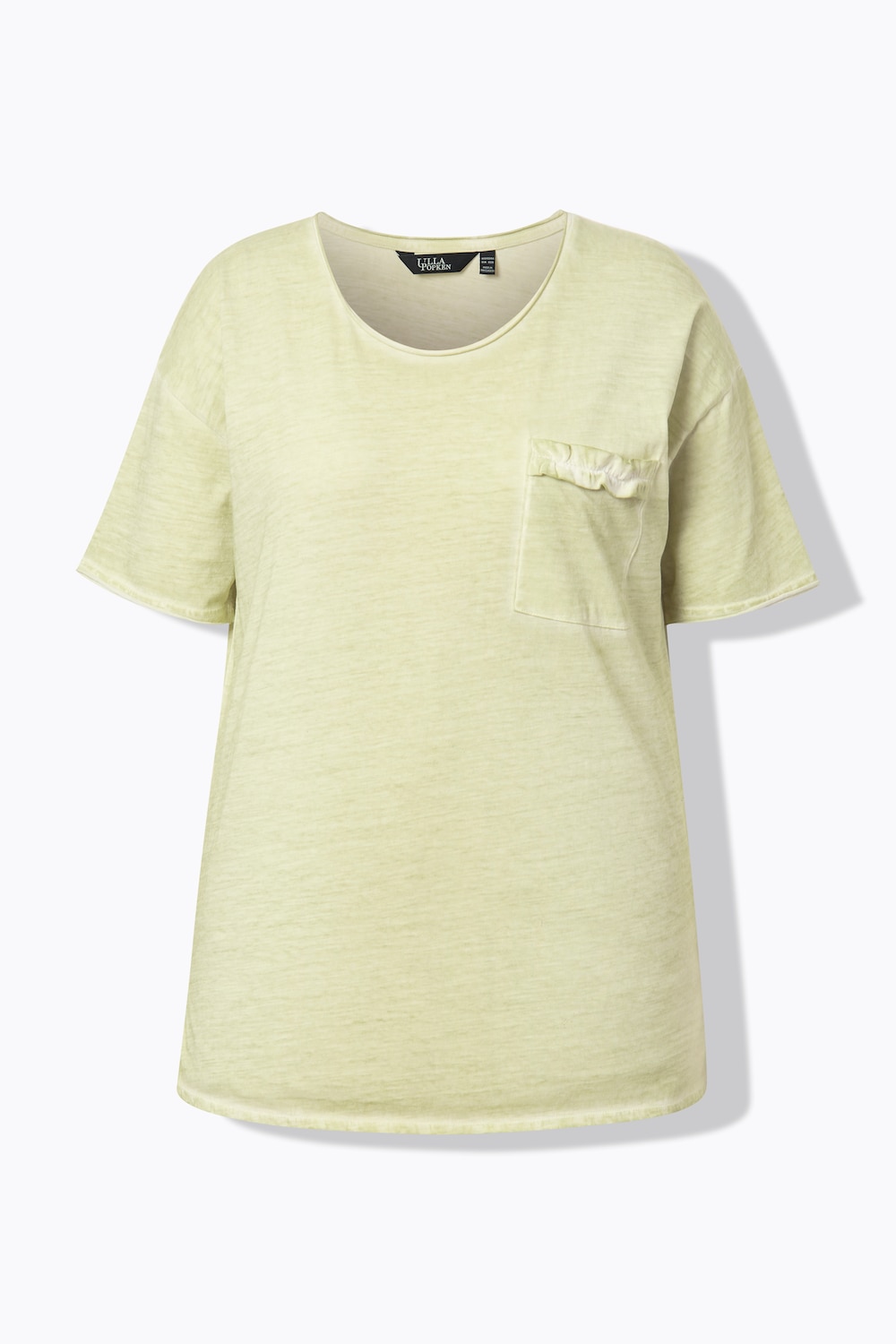Stora storlekar T-shirt med ryschad bröstficka, Dam, beige, storlek: 50/52, Bomull, Ulla Popken