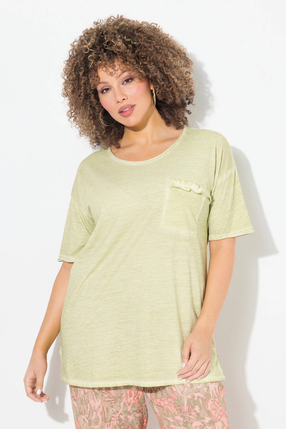 Große Größen T-Shirt, Damen, beige, Größe: 46/48, Baumwolle, Ulla Popken