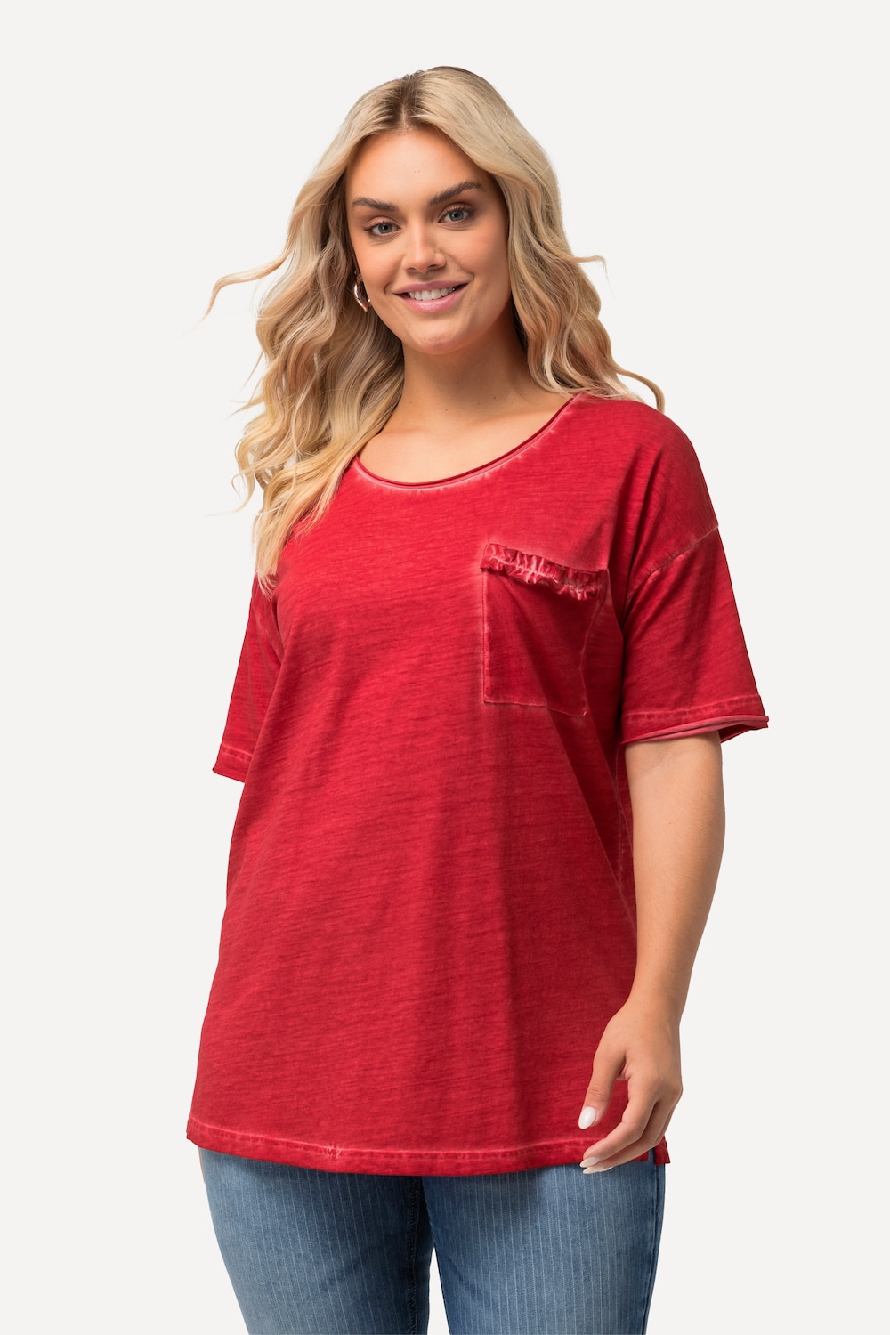 Große Größen T-Shirt, Damen, rot, Größe: 62/64, Baumwolle, Ulla Popken