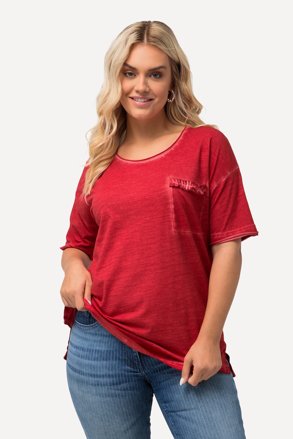 Große Größen T-Shirt, Damen, rot, Größe: 62/64, Baumwolle, Ulla Popken