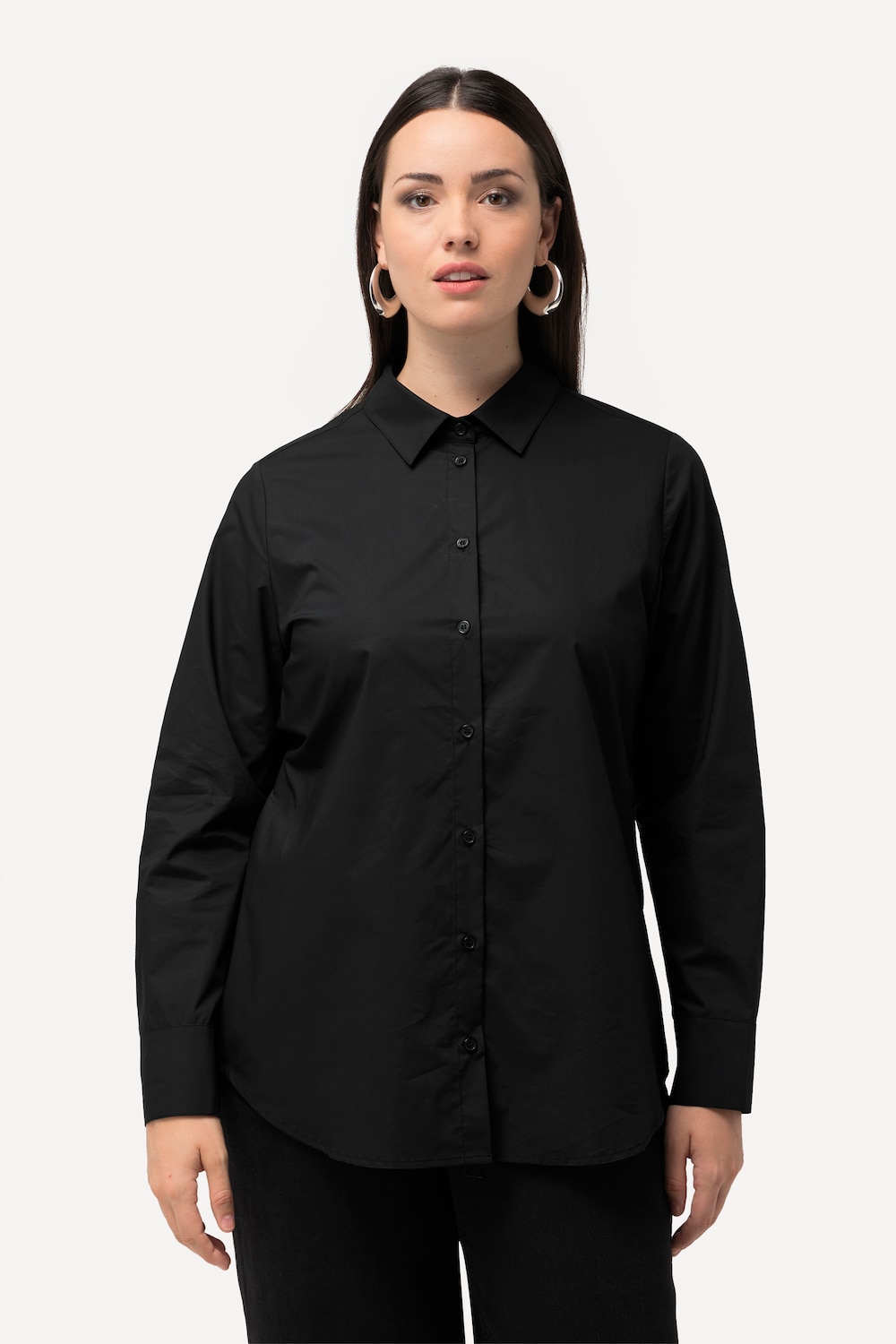 Große Größen Bluse, Damen, schwarz, Größe: 46/48, Baumwolle, Ulla Popken