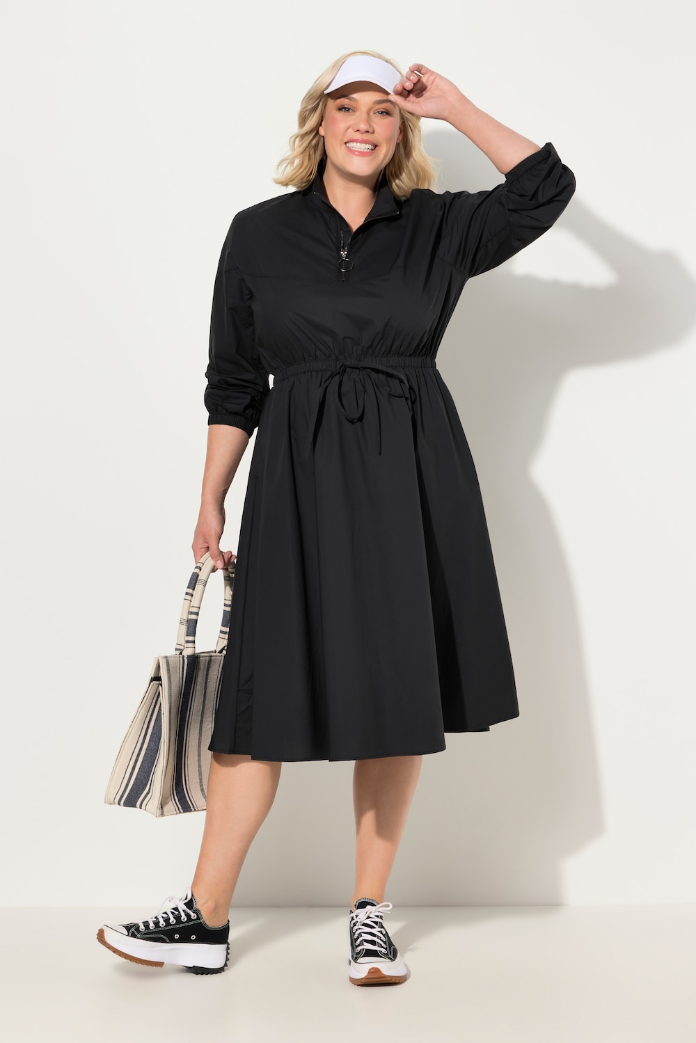 Große Größen Utility-Kleid, Damen, schwarz, Größe: 54/56, Baumwolle, Ulla Popken