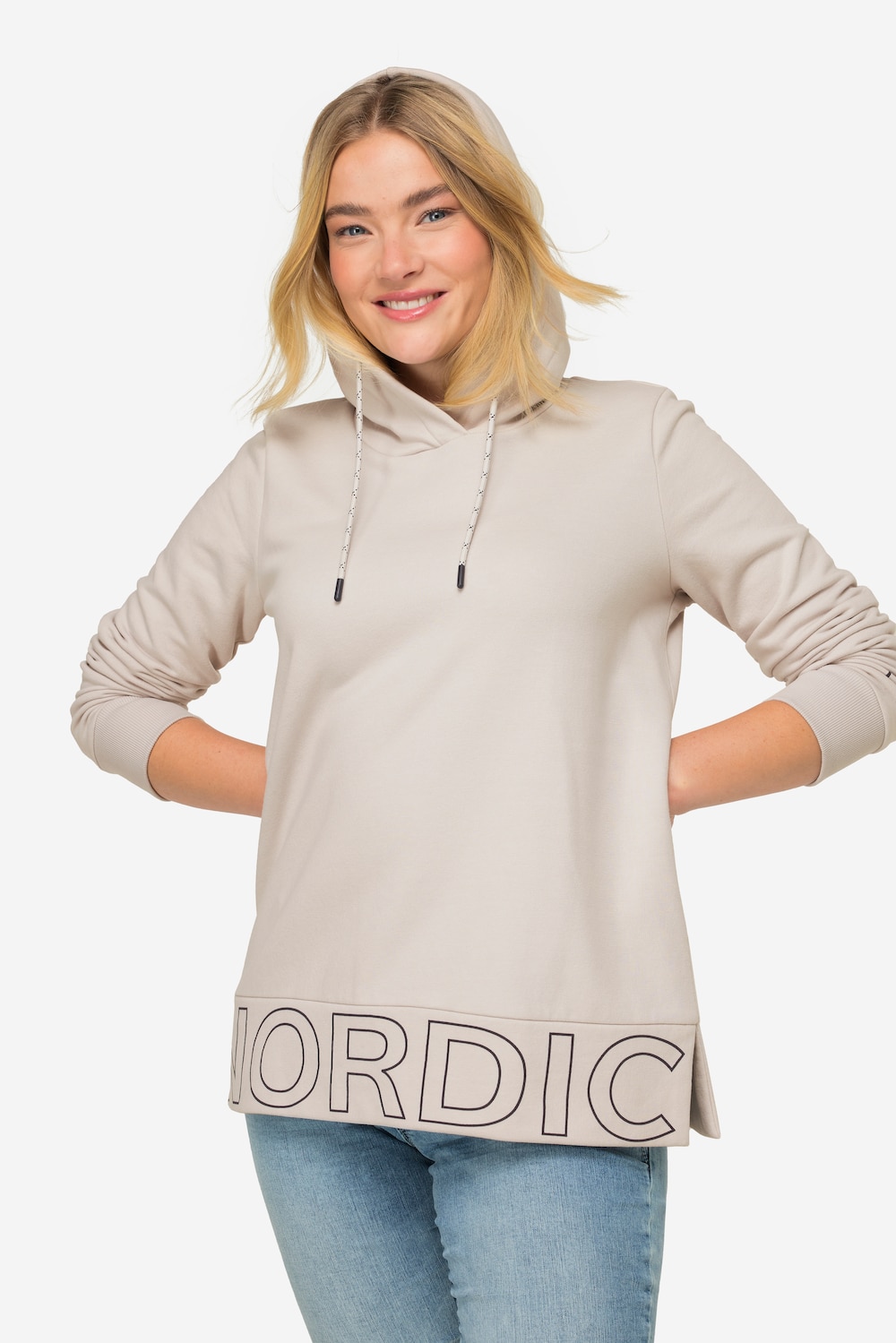 Große Größen Hoodie, Damen, grau, Größe: M, Baumwolle/Polyester, LAURASON