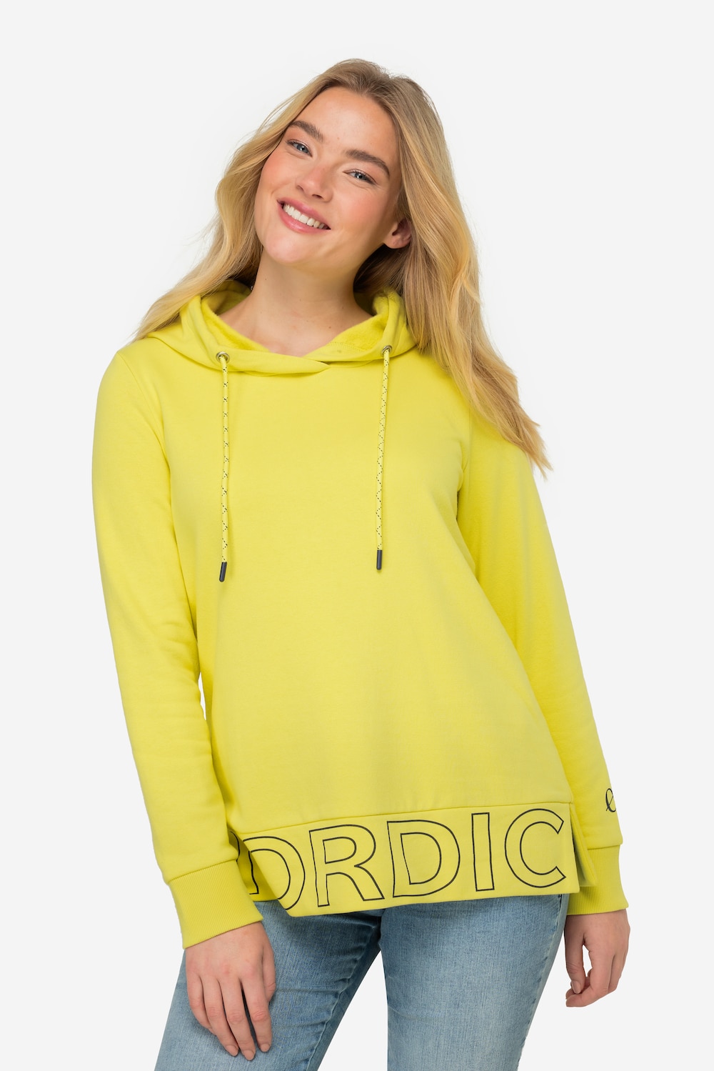 Große Größen Hoodie, Damen, gelb, Größe: XL, Baumwolle/Polyester, LAURASON