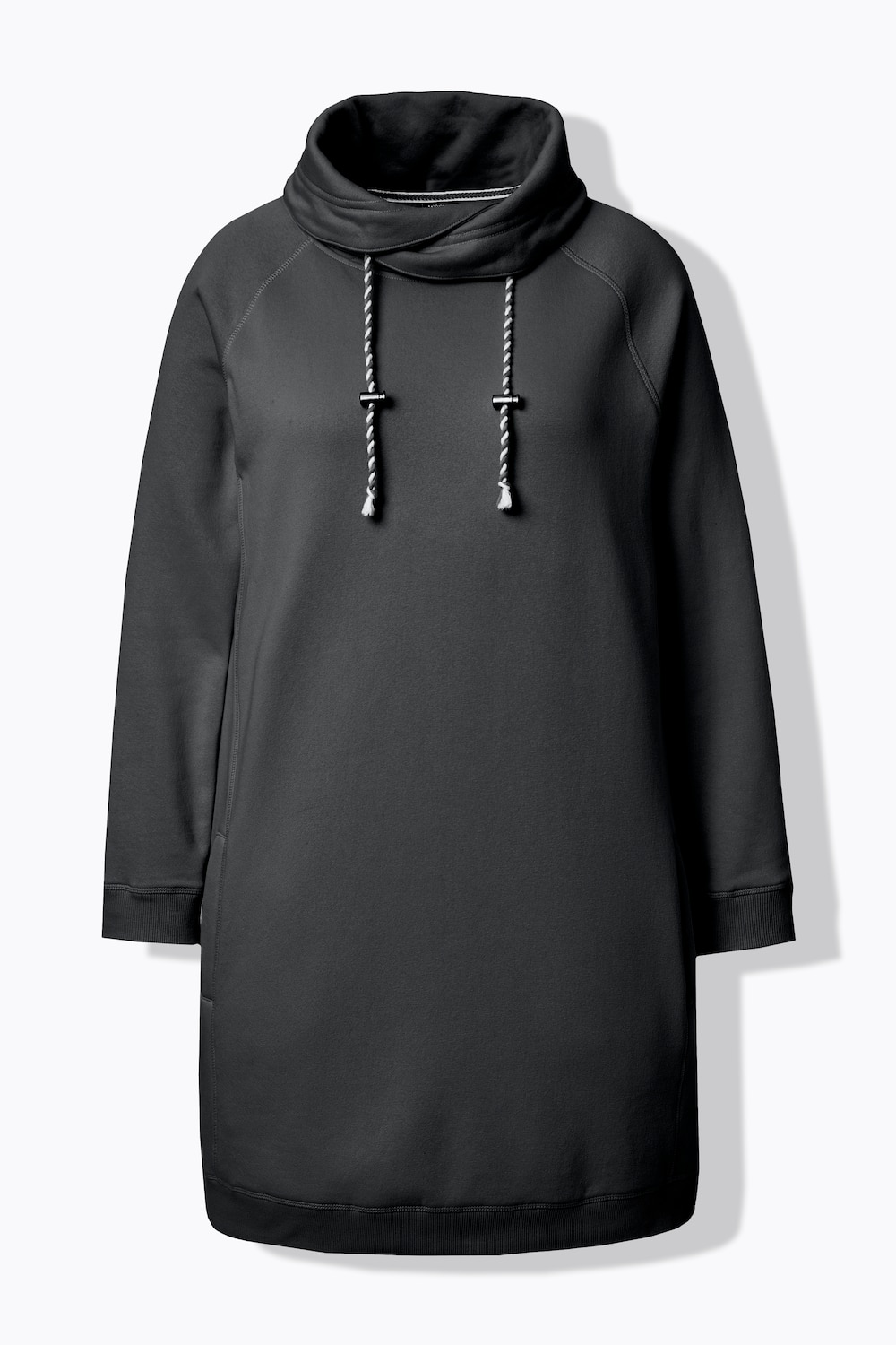 Stora storlekar Mjukisklänning med fickor, Dam, svart, storlek: 46/48, Bomull/Polyester, Ulla Popken