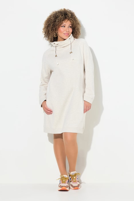 Robe en molleton avec poches, col montant et manches longues