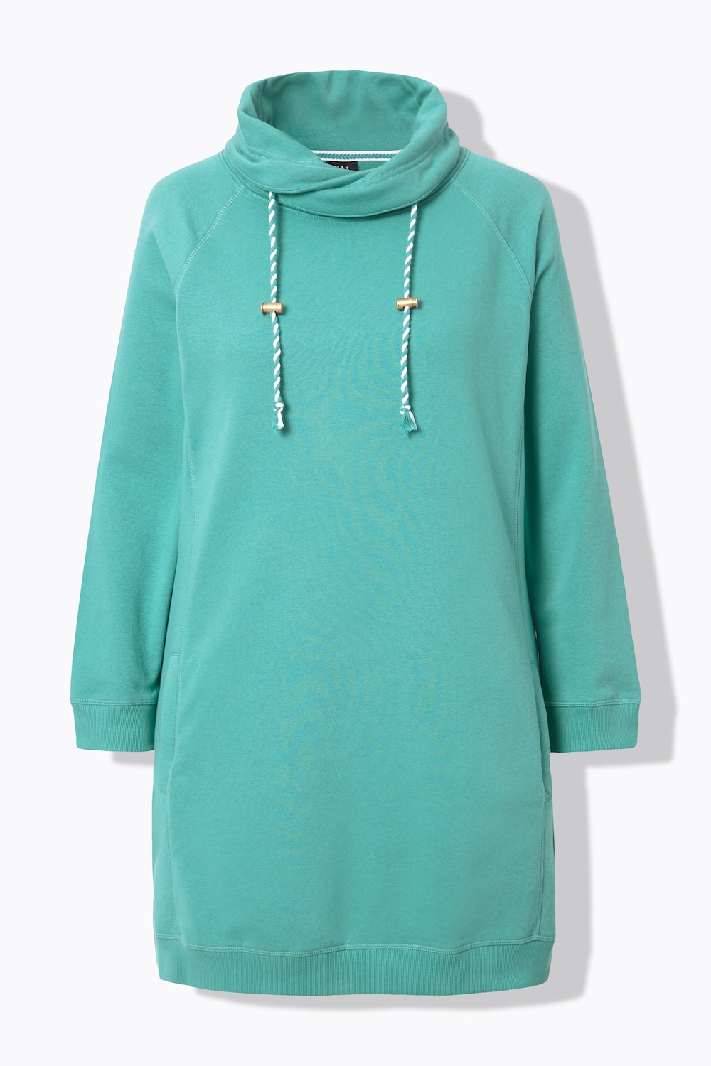 Stora storlekar Mjukisklänning med fickor, Dam, turkos, storlek: 50/52, Bomull/Polyester, Ulla Popken