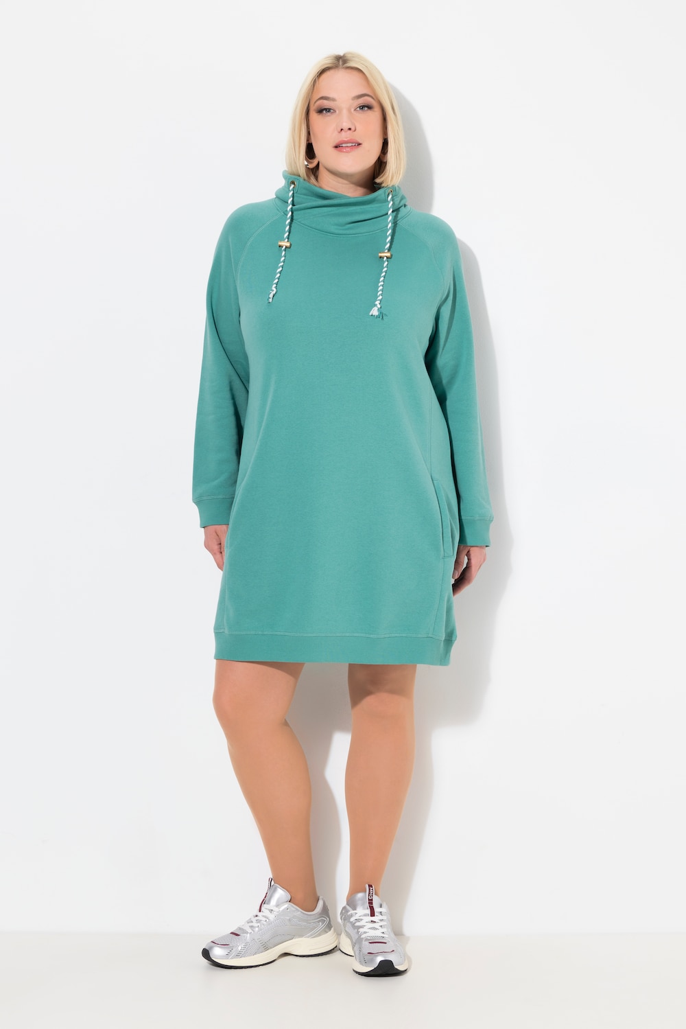 Große Größen Sweatkleid, Damen, türkis, Größe: 58/60, Baumwolle/Polyester, Ulla Popken