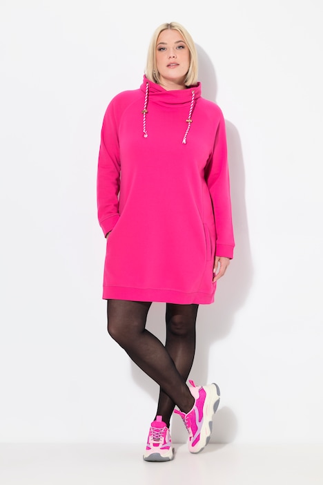 Stand-Up Collar Long Sleeve Sweatshirt Dress