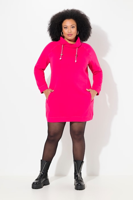 Stand-Up Collar Long Sleeve Sweatshirt Dress