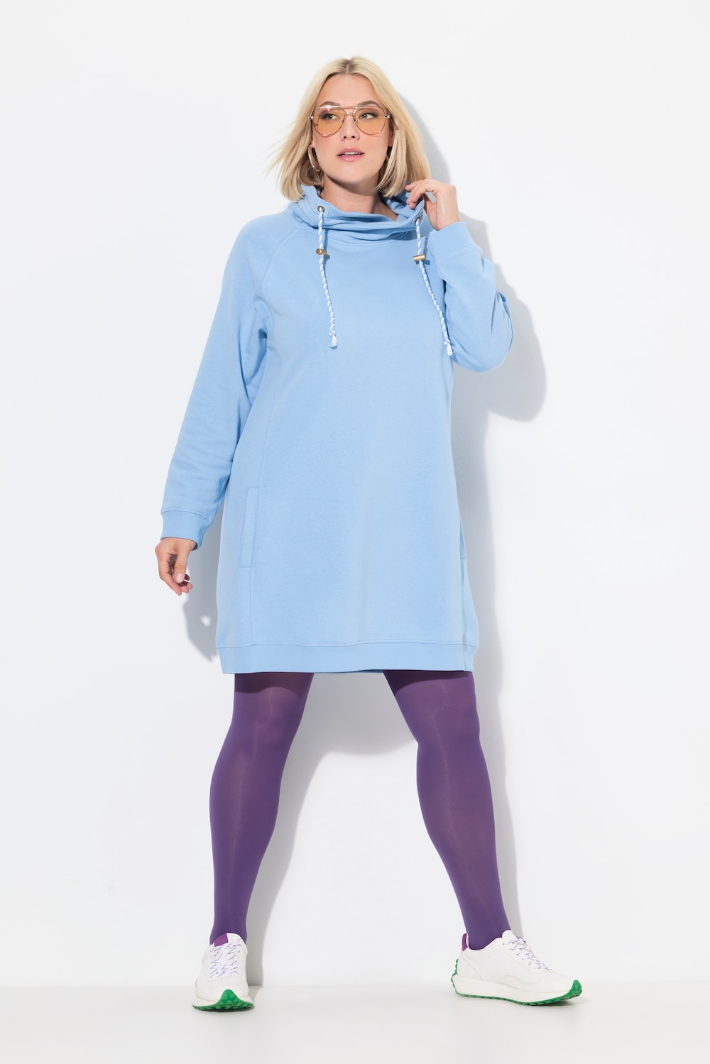 Große Größen Sweatkleid, Damen, blau, Größe: 58/60, Baumwolle, Ulla Popken