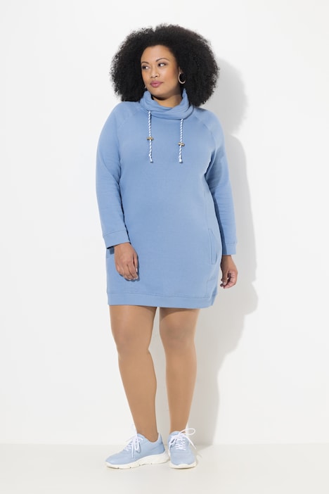 Stand-Up Collar Long Sleeve Sweatshirt Dress