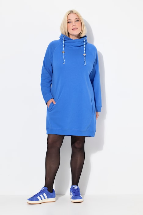 Stand-Up Collar Long Sleeve Sweatshirt Dress