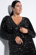 Kleid, Wickeloptik, Pailletten, V-Ausschnitt