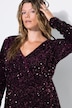 Kleid, Wickeloptik, Pailletten, V-Ausschnitt