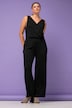 Jumpsuit, wide shape, metallic glitter, riempjes, wijde pijpen