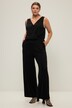 Jumpsuit, wide shape, metallic glitter, riempjes, wijde pijpen