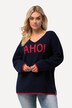 Pullover, Ahoi, Oversized, V-Ausschnitt, Langarm