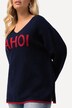 Pullover, Ahoi, Oversized, V-Ausschnitt, Langarm