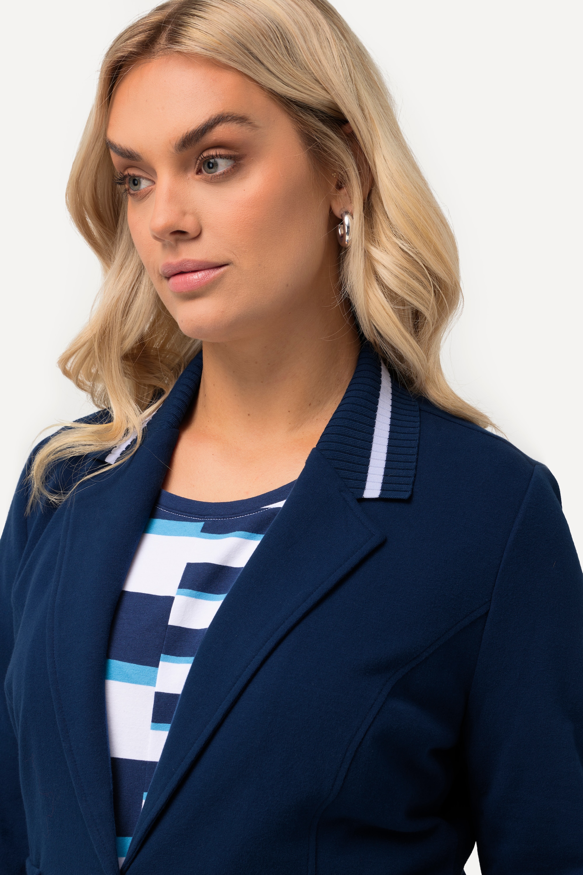 Ulla Popken Damen große Größen Sweat Blazer Stretchkomfort Reverskragen 825302