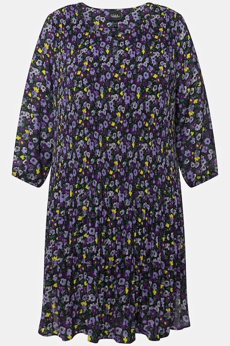 Pigiama Donna Ulla Popken Con Fiori – Scollo Girocollo E Mezze Maniche, Pantaloni Lunghi Con Tasche – Modello 843256