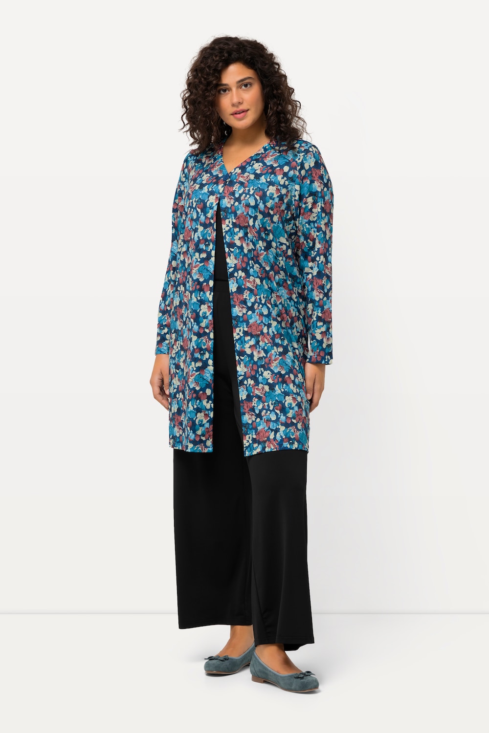 Große Größen Jerseyjacke, Damen, blau, Größe: 50/52, Polyester, Ulla Popken