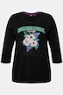 Shirt, bloemenmotief, elastische zoom, ronde hals, 3/4-mouwen