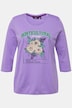 Shirt, Blumenmotiv, Gummisaum, Rundhals, 3/4-Arm