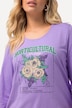 Shirt, Blumenmotiv, Gummisaum, Rundhals, 3/4-Arm