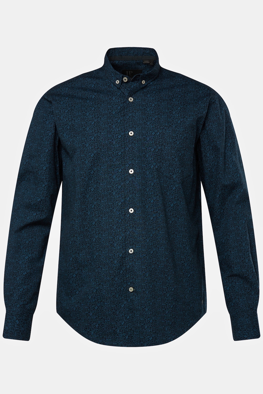 Hemd, Langarm, Mini Buttondown-Kragen, Allover-Print, Modern Fit, bis 8 XL