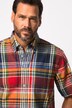 Linen blend check shirt, short-sleeve, button-down collar, modern fit, up to 8 XL