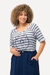 T-shirt, strepen, Hummer, A-lijn, V-hals, korte mouwen