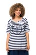 Tričko, proužky, humr, A střih, výstřih do V, krátké rukávy