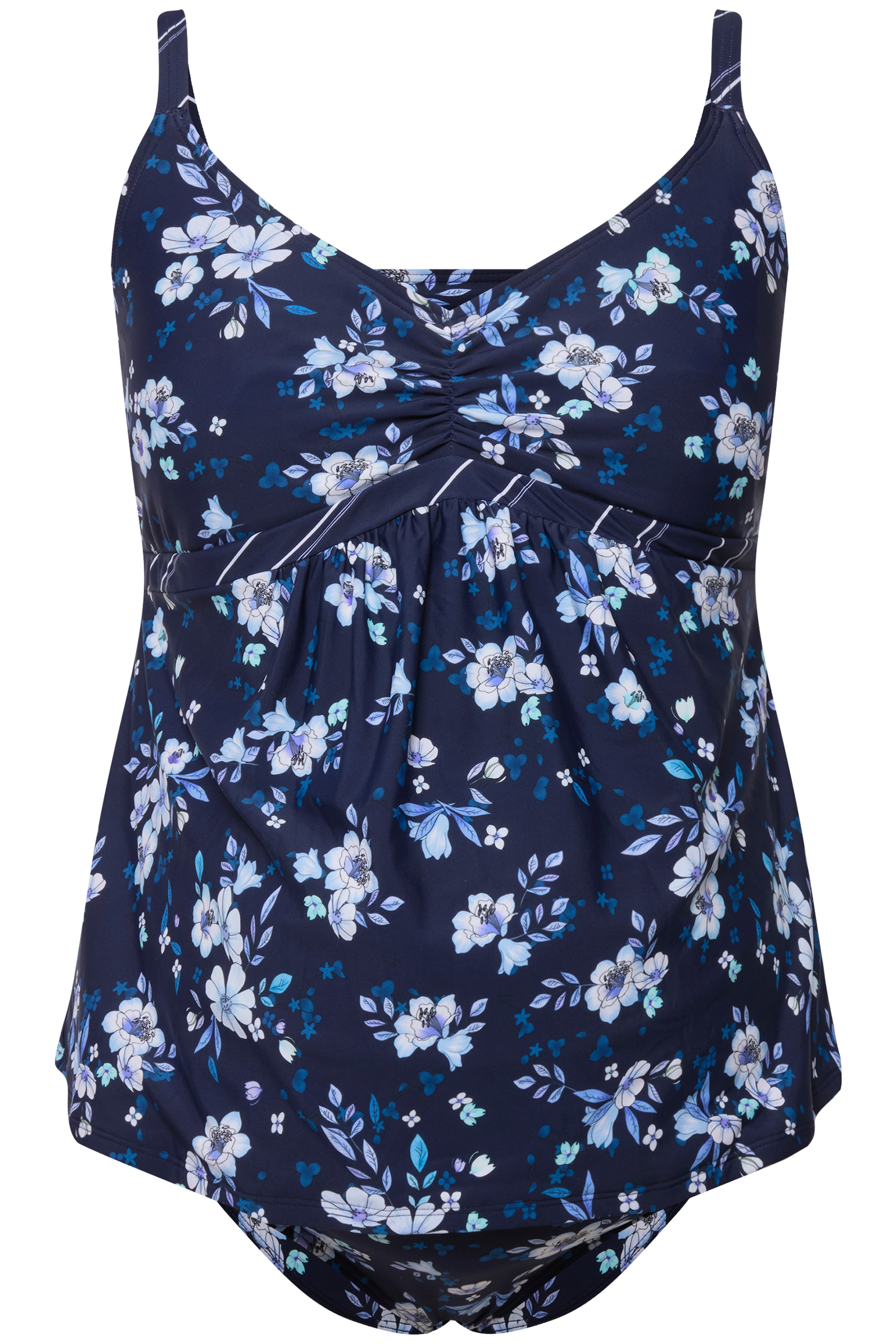 Ulla Popken Damen große Größen Bellieva Tankini Umstandsmode Blüten Ringel