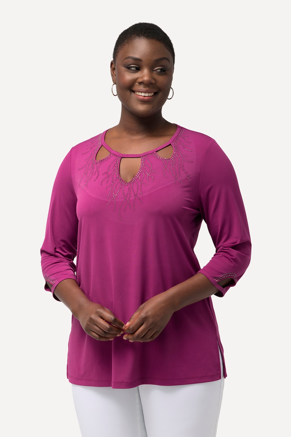 Große Größen Shirt, Damen, rosa, Größe: 46/48, Polyester, Ulla Popken