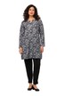Dlouhé tričko, A střih, kašmírový vzor, tunikový výstřih, dlouhé rukávy