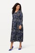 Matte Jersey  V-Neck Empire Print Long Sleeve Dress