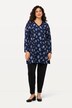 Matte Jersey V-Neck Navy Floral Swing Tunic