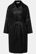 Trenchcoat van imitatieleer, oversized, nappaleer, reverskraag, dubbele rij knopen, lange mouwen