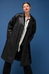 Trenchcoat van imitatieleer, oversized, nappaleer, reverskraag, dubbele rij knopen, lange mouwen