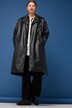 Trenchcoat van imitatieleer, oversized, nappaleer, reverskraag, dubbele rij knopen, lange mouwen